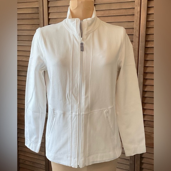 Talbots Bright White Full Zippered Jacket - Picture 1 of 14